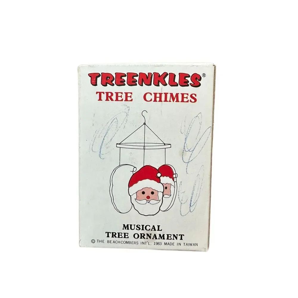 Vintage 1983 Treenkles Santa Claus Tree Chimes In Original Box